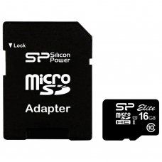 Карта памяти micro SDHC 16 GB Silicon Power UHS-I U3 V30 85 Мб/сек (class 10) с адаптером