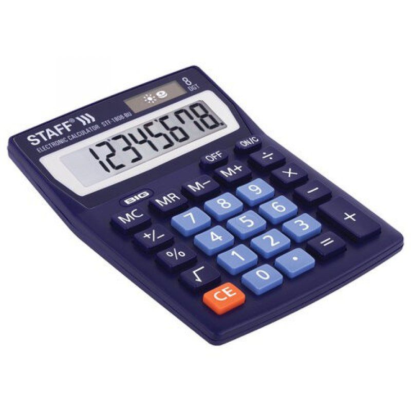 Калькулятор настольный Staff STF-1808-BU 8 разрядов 250466