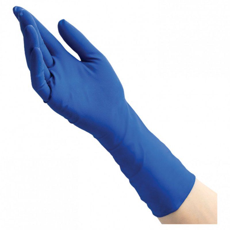 Перчатки латексные смотр 25 пар 50 шт размер M средний синие BENOVY High Risk 630994 (1)