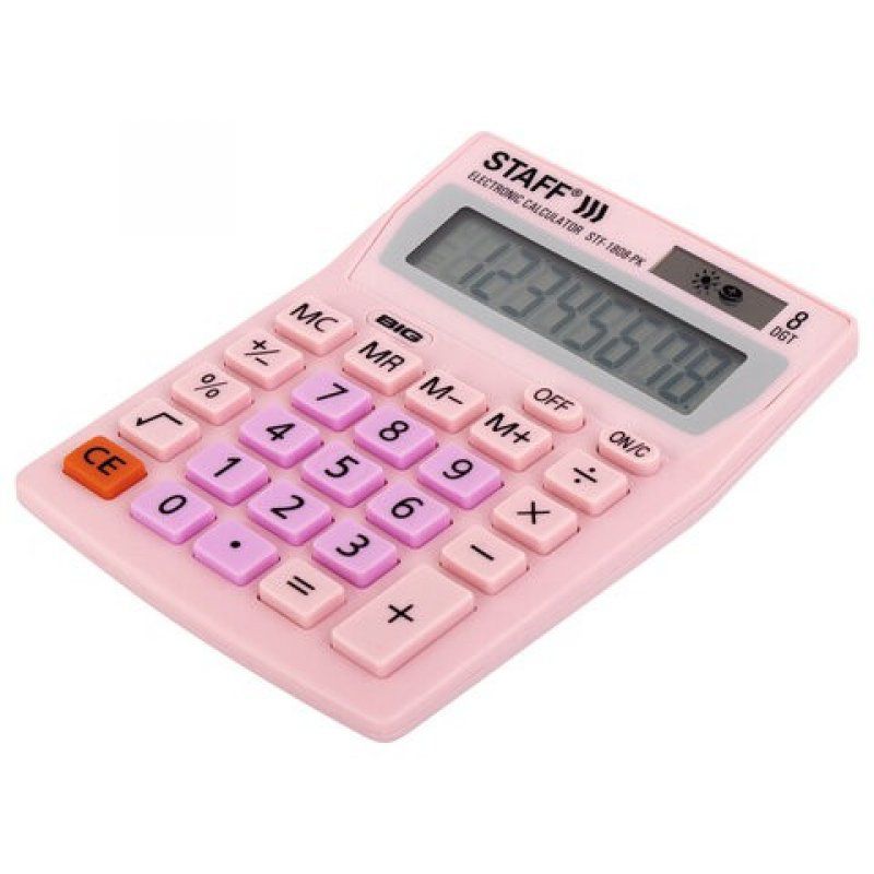 Калькулятор настольный Staff STF-1808-PK 8 разрядов 250468