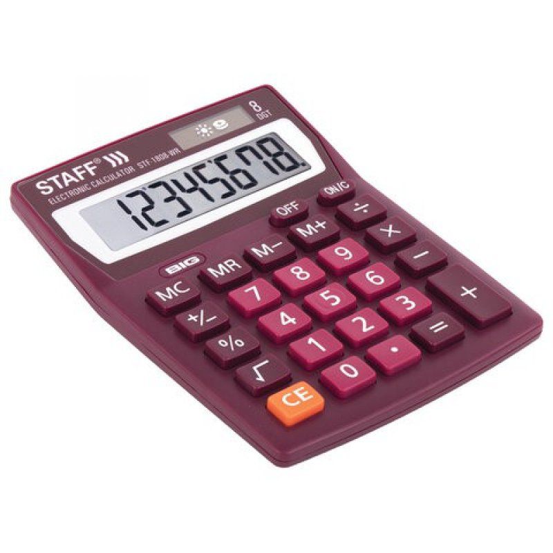 Калькулятор настольный Staff STF-1808-WR 8 разрядов 250467