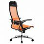 Кресло офисное МЕТТА К-4-Т хром прочная сетка сиденье и спинка регулируемые оранжевое 532450 (1)