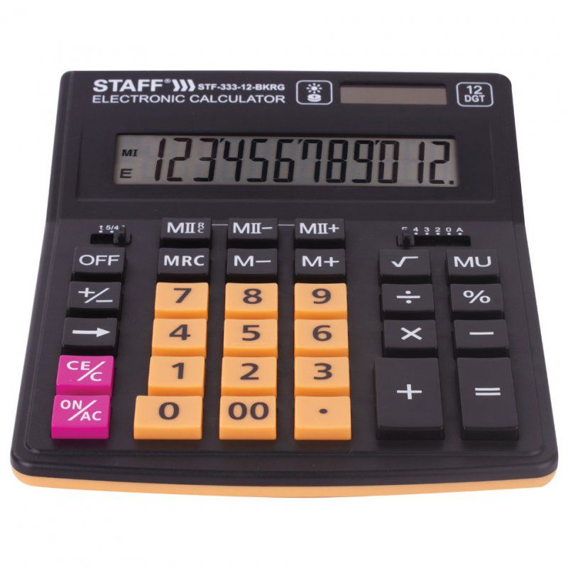 Калькулятор настольный Staff PLUS STF-333-BKRG 12 разрядов 250460