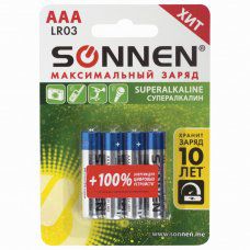 Батарейки алкалиновые Sonnen Super Alkaline LR03 (AAA) 4 шт 451096