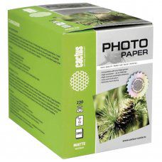 Фотобумага для струйной печати Cactus 10x15см, 230 г/м2, 500 листов, односторонняя матовая