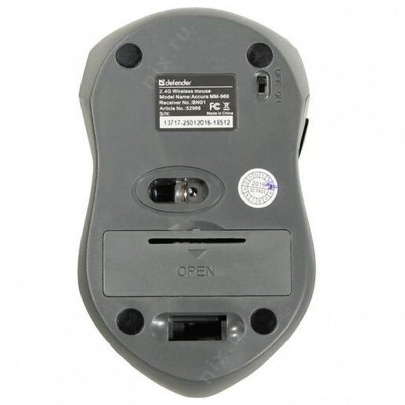 Мышь беспроводная DEFENDER ACCURA MM-965 USB оптическая красно-серая 52966 512030 (1)