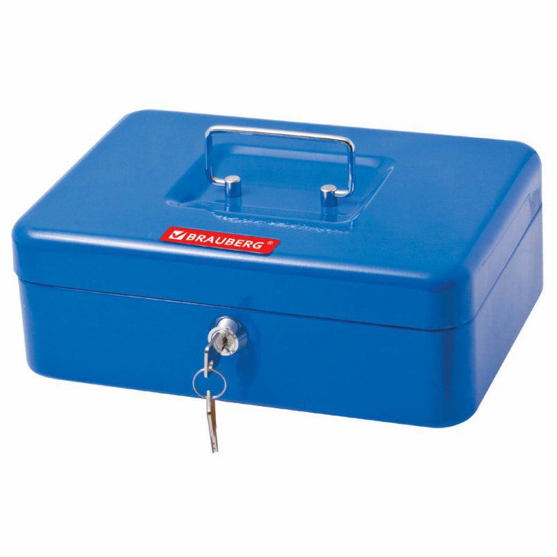 Ящик для денег Brauberg 90х180х250 мм, синий 290335