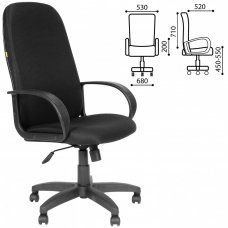 Кресло офисное СН 279 высокая спинка с подлокотниками черное 1138105 531305 (1)