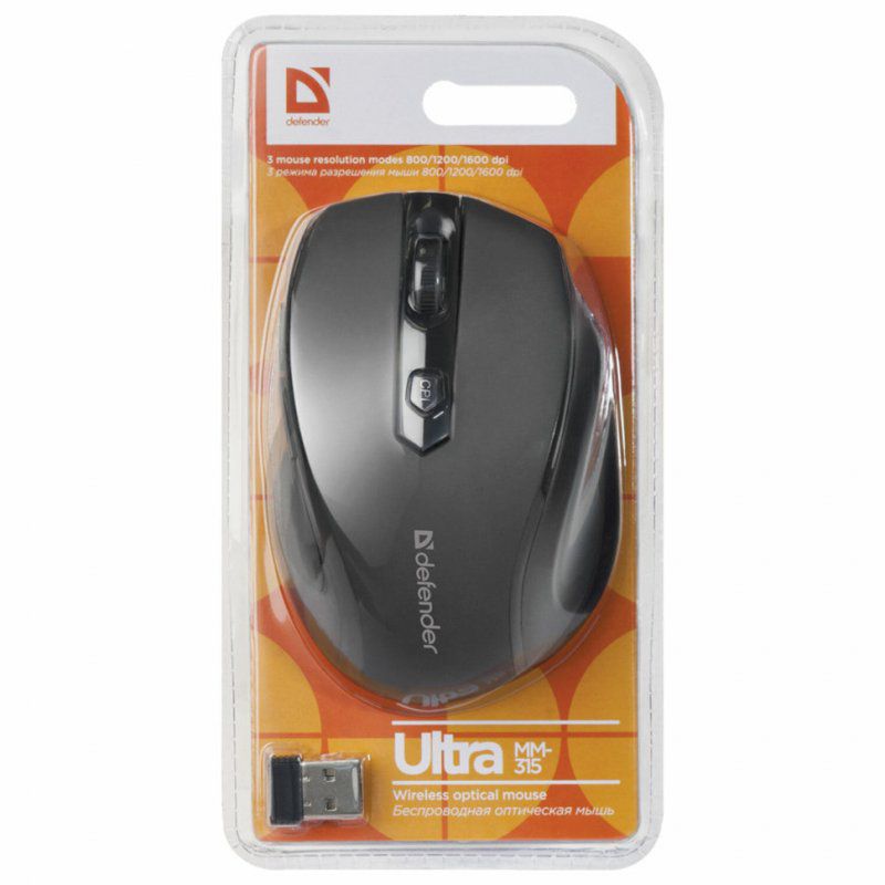 Мышь беспроводная оптическая USB Defender Ultra MM-315(52315)