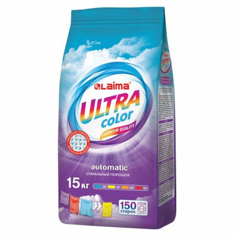 Стиральный порошок-автомат 15 кг LAIMA ULTRA Color, для всех типов тканей, 608539 (1)