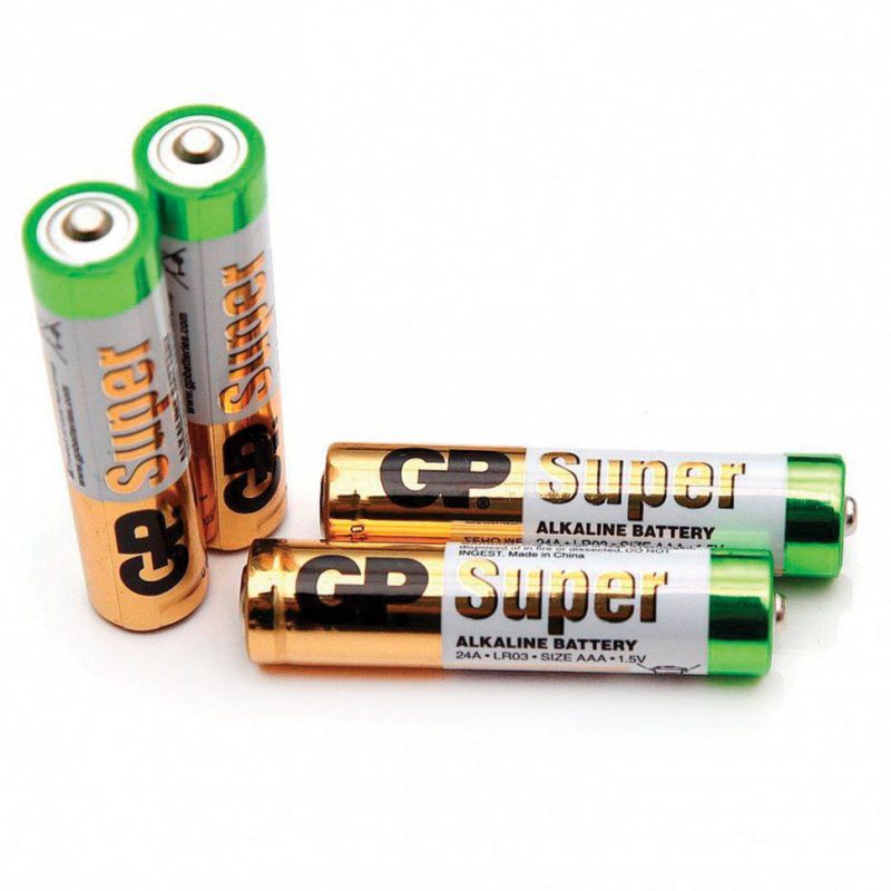Батарейки алкалиновые GP Super LR03 (AAA) 4 шт 24ARS-2SB4