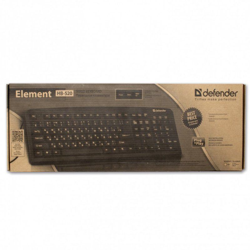 Клавиатура проводная PS/2 Defender Element HB-520 (45520)