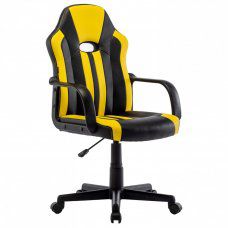 Кресло компьютерное BRABIX Stripe GM-202 экокожа черное/желтое 532510 (1)