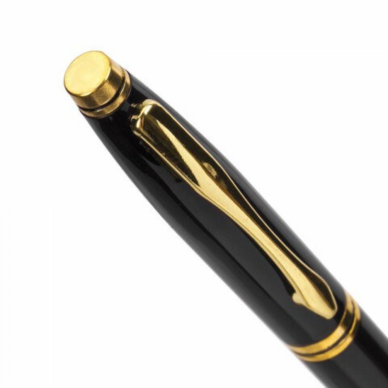 Ручка подарочная шариковая Brauberg De Luxe Black линия 0,7 мм синяя 141411