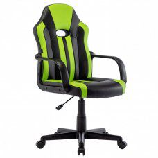 Кресло компьютерное BRABIX Stripe GM-202 экокожа черное/зеленое 532511 (1)