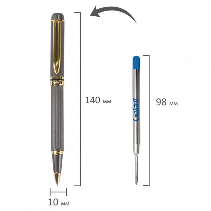 Ручка подарочная шариковая GALANT Dark Chrome 0,7 мм синяя 140397 (1)