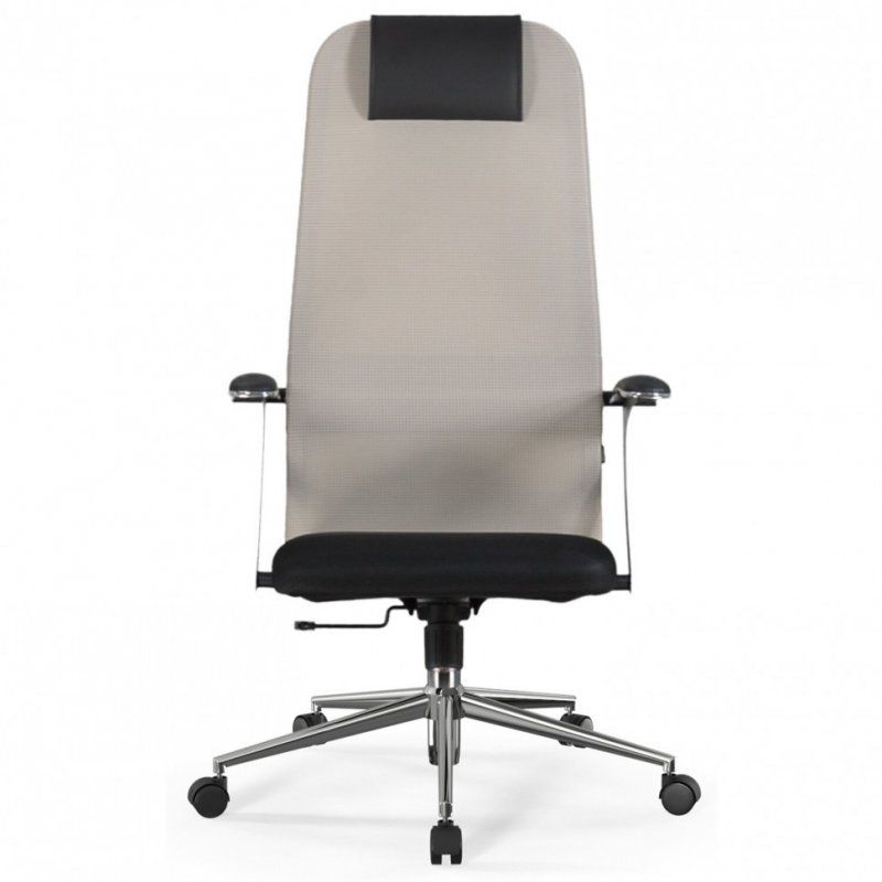 Кресло офисное BRABIX PREMIUM Ultimate EX-801 хром черное/бежевое 532919 (1)