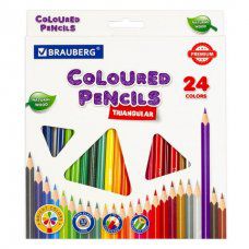 Карандаши цветные трехгранные 24 цвета 3,3 мм 181653