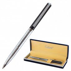 Ручка подарочная шариковая Galant Landsberg корпус серебристый с черным синяя 141013 (1)