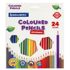 Карандаши цветные Brauberg Premium 24 цвета 3,3 мм, 181658