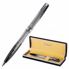 Ручка подарочная шариковая Galant Offenbach корпус серебристый с черным синяя 141014 (1)