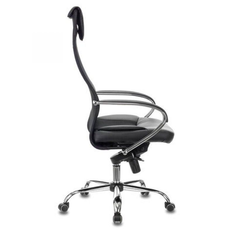 Кресло офисное BRABIX PREMIUM Stalker, хром, ткань-сетка/экокожа, черное, EX609PRO/532416 (1)