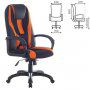 Кресло компьютерное BRABIX PREMIUM Rapid, экокожа/ткань, черно/оранжевое, GM-102/532420 (1)