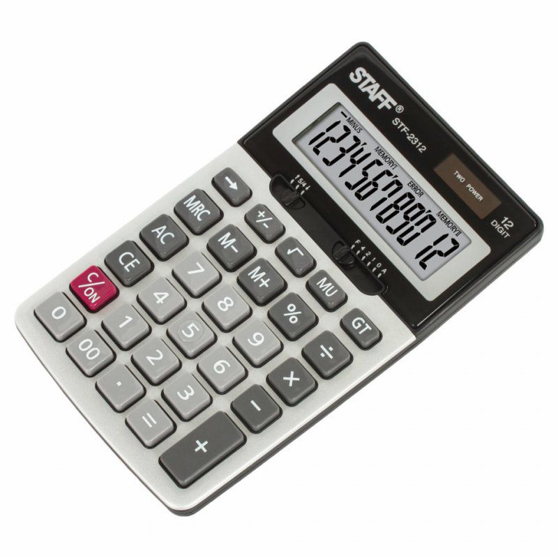 Калькулятор настольный металлический Staff STF-2312 12 разрядов 250135