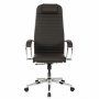 Кресло офисное МЕТТА К-6 хром, экокожа, сиденье и спинка мягкие, темно-коричневое, 532454 (1)