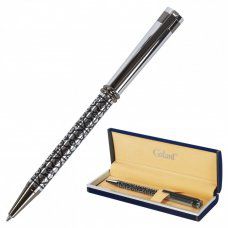Ручка подарочная шариковая Galant Locarno корпус серебристый с черным синяя 141667 (1)