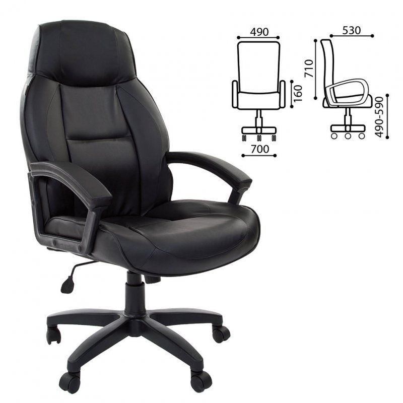 Кресло офисное Brabix Formula EX-537, экокожа, черное 531388